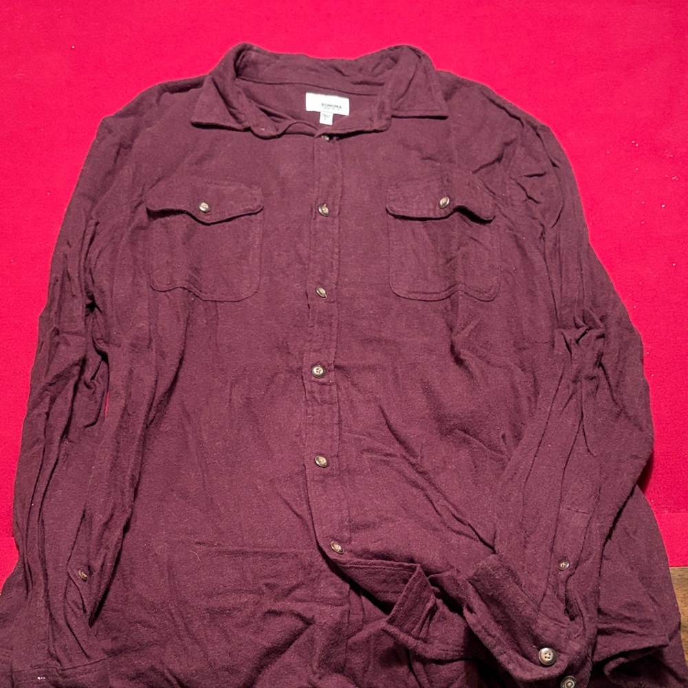 Sonoma Burgundy Lightweight Shirt Jacket